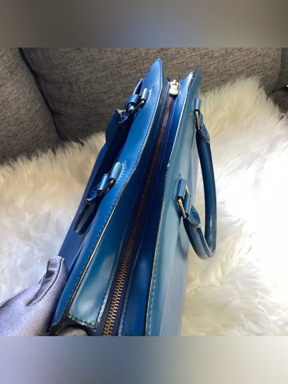LOUIS VUITTON Blue Epi Riviera Tote bag